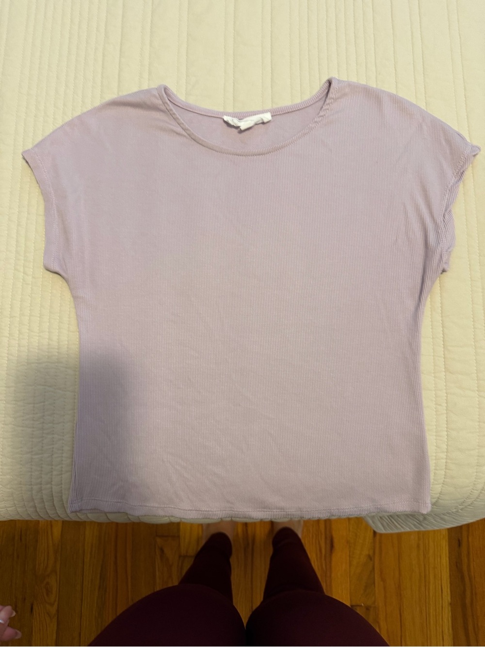 Marshalls Lilac Ribbed Short Sleeve Crewneck Tee